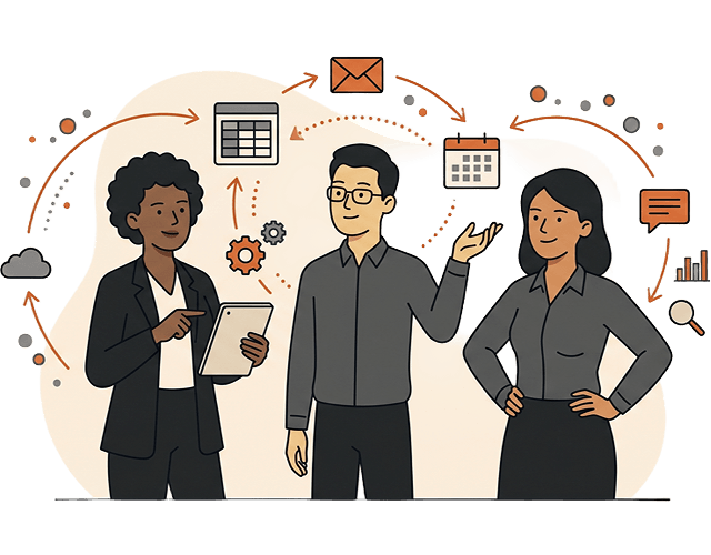 Equipo trabajando con automatizaciones